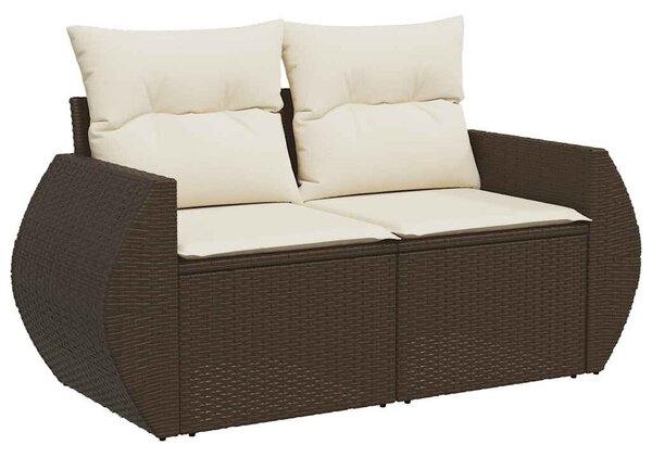 8 részes barna polyrattan kerti ülőgarnitúra párnákkal