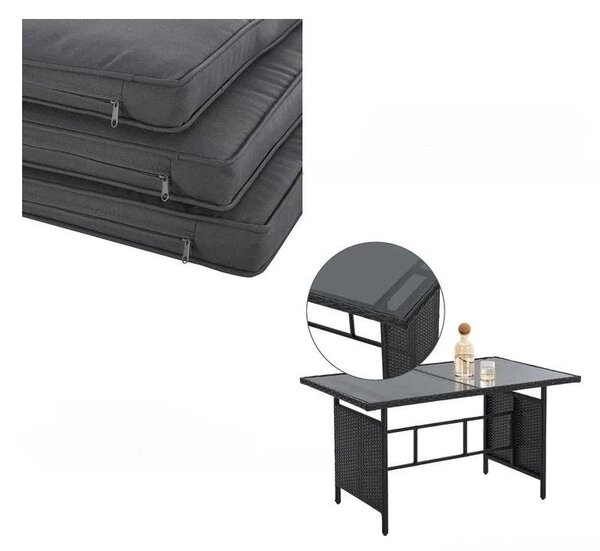 Juskys Rattan szett Turin - fekete