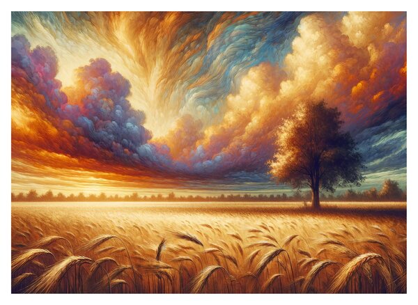 Kép – Fa a mezőn (70x50 cm)