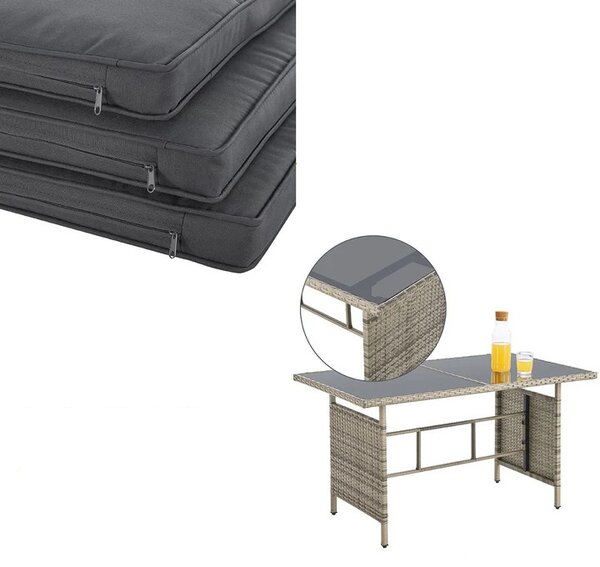 Juskys Rattan kerti bútor szett Turin - szürke