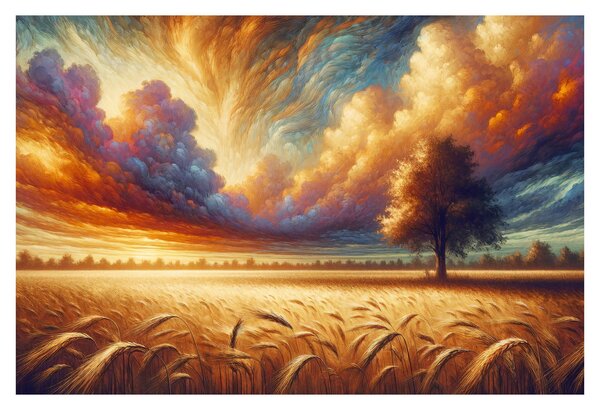 Kép – Fa a mezőn (90x60 cm)