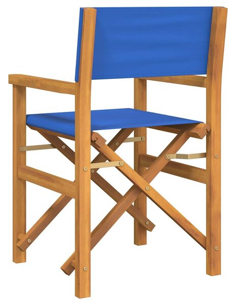 Összecsukható rendezői szék Kék tömörfa teak