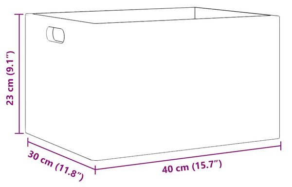 Fa doboz fogantyúkkal 40x30x23 cm tömör fa fenyő
