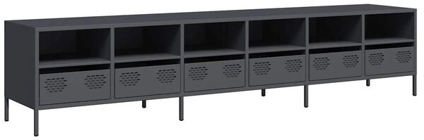 Antracitszürke hidegen hengerelt acél TV-szekrény 202x39x43,5cm