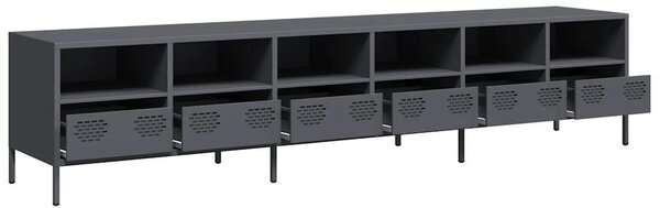 Antracitszürke hidegen hengerelt acél TV-szekrény 202x39x43,5cm