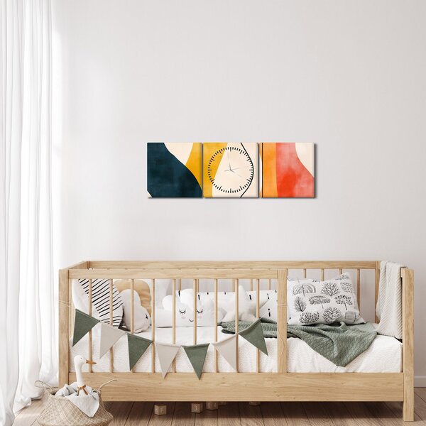Kép - Minimalista színes illusztráció II. (órával) (90x30 cm)