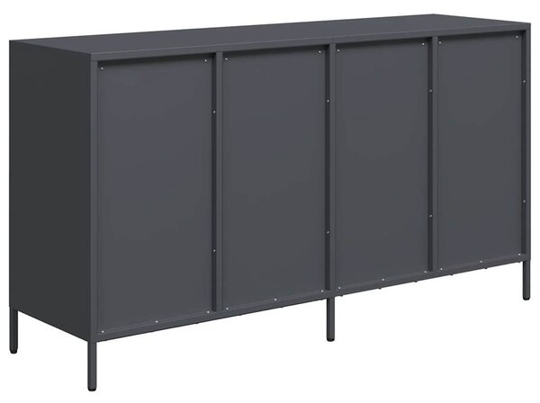 Antracit hidegen hengerelt acél tálalószekrény 135x39x73,5 cm