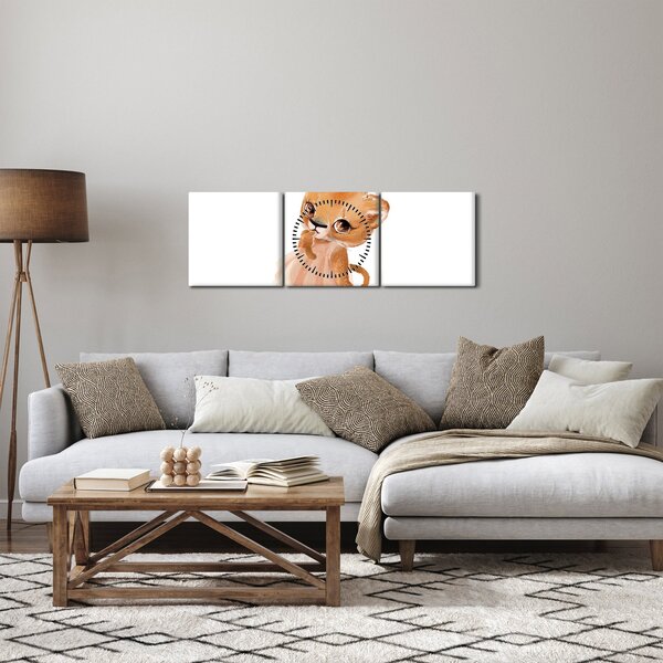 Kép - Akvarell állatka N⁰6 (órával) (90x30 cm)