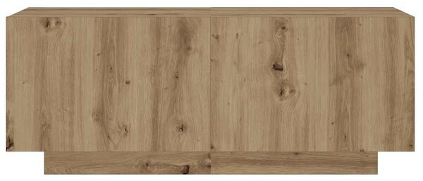 Kézműves tölgy színű szerelt fa TV-szekrény 100 x 35 x 40 cm