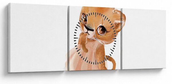 Kép - Akvarell állatka N⁰6 (órával) (90x30 cm)