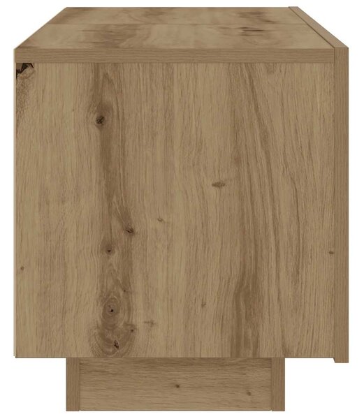Kézműves tölgy színű szerelt fa TV-szekrény 100 x 35 x 40 cm
