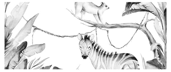 Kép - Akvarell dzsungel (120x50 cm)