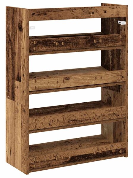 Antik fa szerelt fa cipőtartó 60x25x81 cm