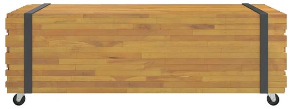 Dohányzóasztal 110x45x35 cm tömör fa teakfa