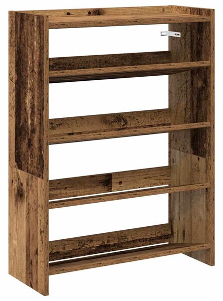 Antik fa szerelt fa cipőtartó 60x25x81 cm