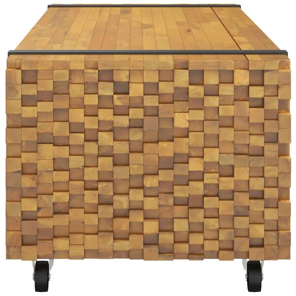 Dohányzóasztal 110x45x35 cm tömör fa teakfa