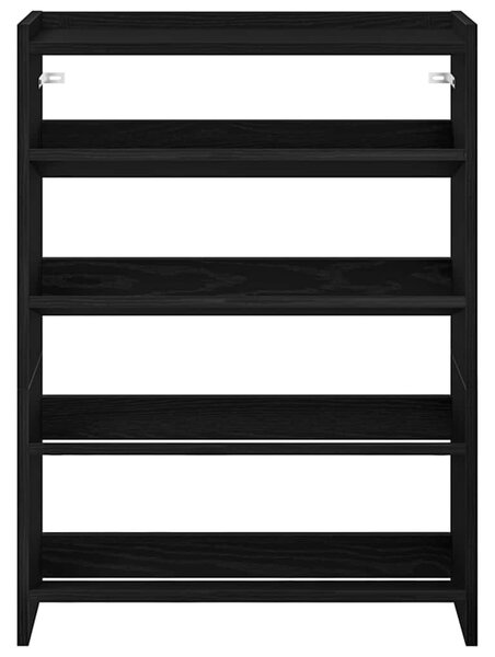 Fekete szerelt fa cipőtároló szekrény 60x25x81 cm