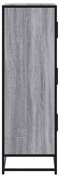 Highboard szürke sonoma 68x35x106,5 cm gépelt fa és fém