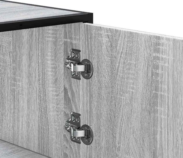 Highboard szürke sonoma 68x35x106,5 cm gépelt fa és fém