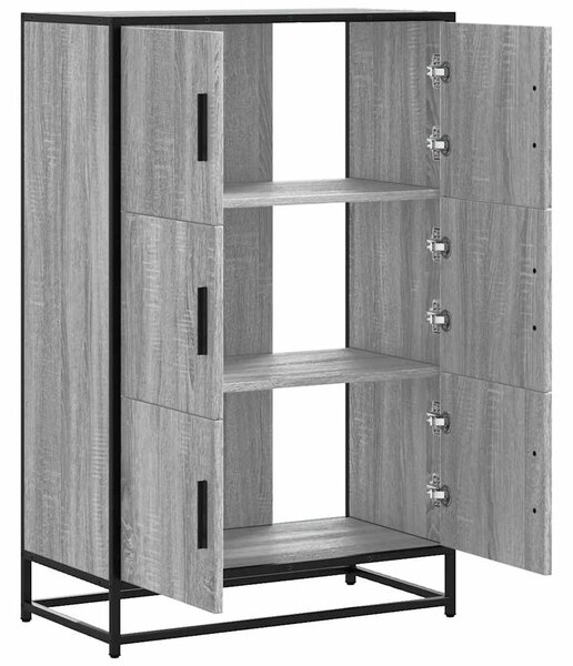 Highboard szürke sonoma 68x35x106,5 cm gépelt fa és fém