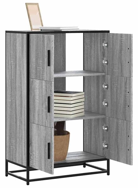 Highboard szürke sonoma 68x35x106,5 cm gépelt fa és fém