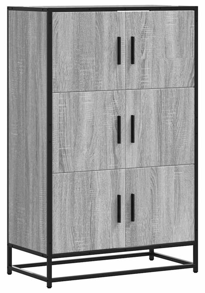 Highboard szürke sonoma 68x35x106,5 cm gépelt fa és fém