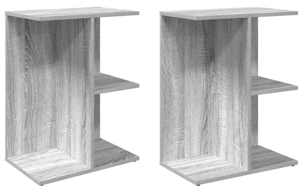 Éjjeliszekrények 2db szürke sonoma 46,5x29x61cm szerkesztett fa