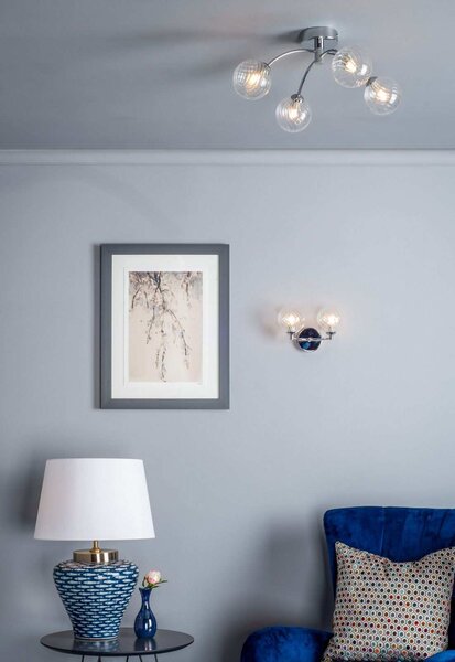 Dar lighting modern mennyezeti lámpa izzy csiszolt króm átlátszó darizz0450-03