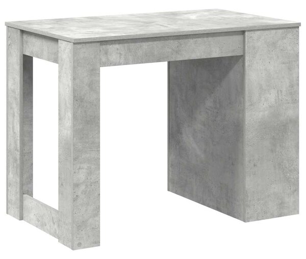 Íróasztal fiókkal és polccal betonszürke 102x62x77,5 cm műfa