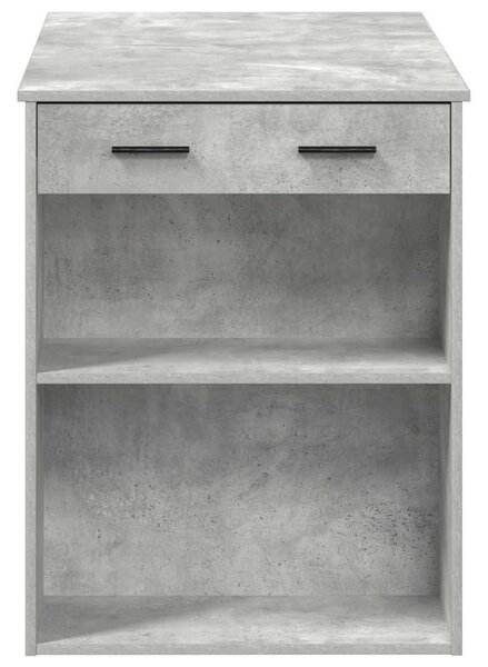 Íróasztal fiókkal és polccal betonszürke 102x62x77,5 cm műfa