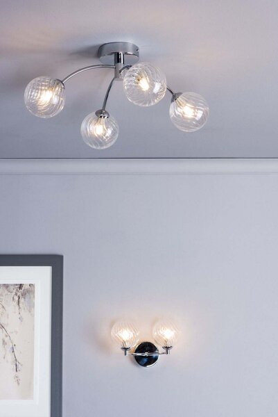 Dar lighting modern mennyezeti lámpa izzy csiszolt króm átlátszó darizz0450-03