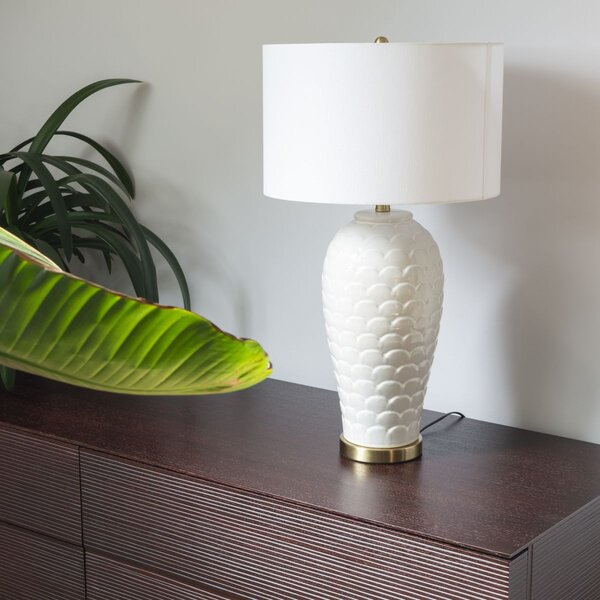 Cosmolight modern asztali lámpa murcia fehér sárgaréz cost01033br-wh
