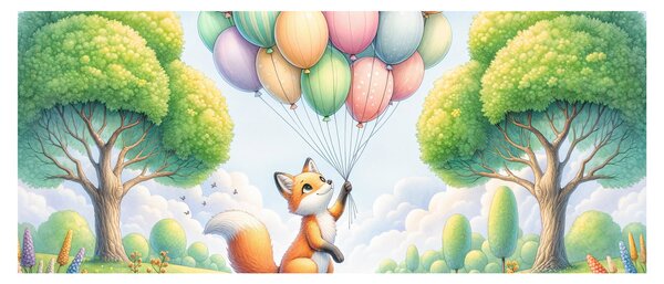 Kép – Boldog róka (120x50 cm)