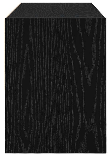 Cipőtartó állvány rakásolható fekete tölgyfa 89,5x30x40 cm