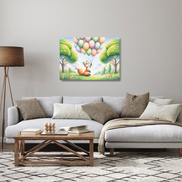 Üveg kép – Boldog róka (70x50 cm)