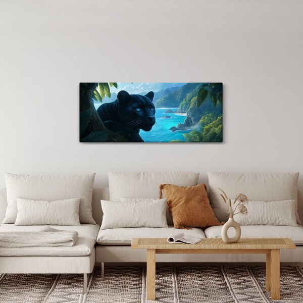 Kép - Fekete párduc a dzsungelben (120x50 cm)