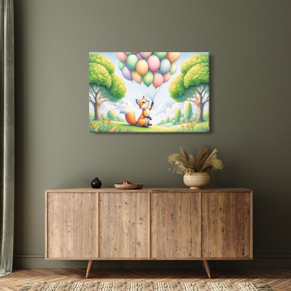 Kép – Boldog róka (90x60 cm)