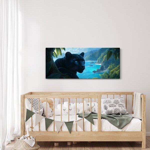 Kép - Fekete párduc a dzsungelben (120x50 cm)