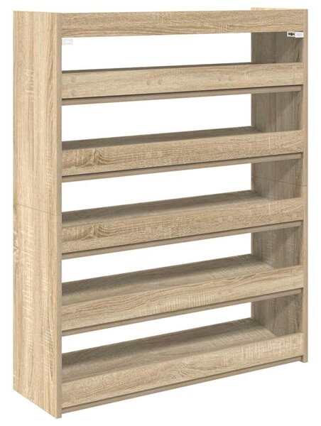 Sonoma tölgy színű szerelt fa cipőtartó 80x25x100 cm
