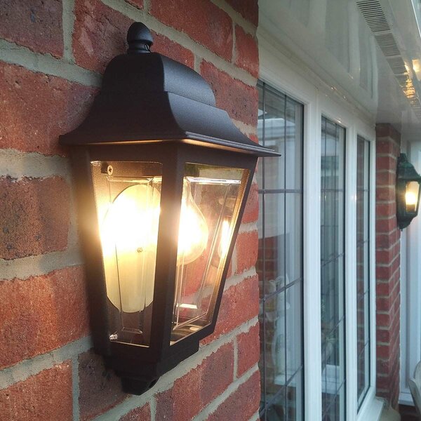 Elstead lighting klasszikus kültéri fali lámpa deco lane fekete átlátszó elsdeco-lane7-black IP44