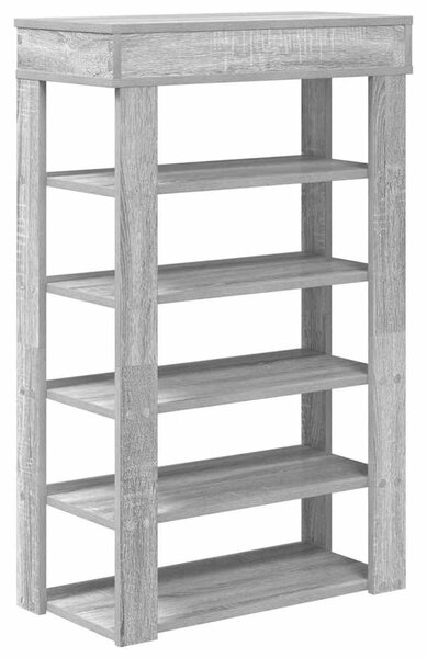 Szürke sonoma színű szerelt fa cipőtartó 60x30x98 cm
