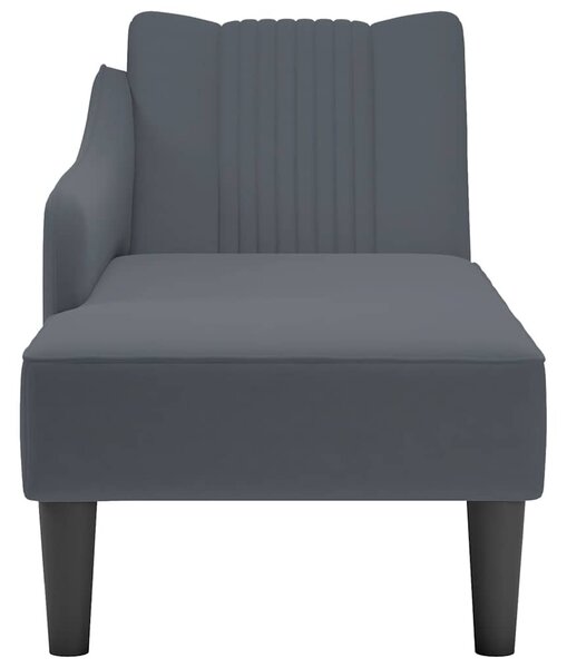 Fotel társalgó jobb karfával sötét szürke bársony