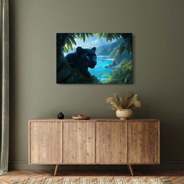 Kép - Fekete párduc a dzsungelben (90x60 cm)