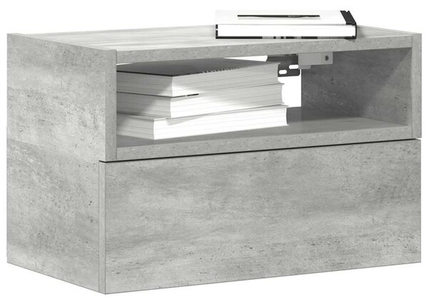 Betonszürke falra szerelhető éjjeliszekrény 45 x 26 x 28,5 cm