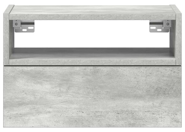 Betonszürke falra szerelhető éjjeliszekrény 45 x 26 x 28,5 cm