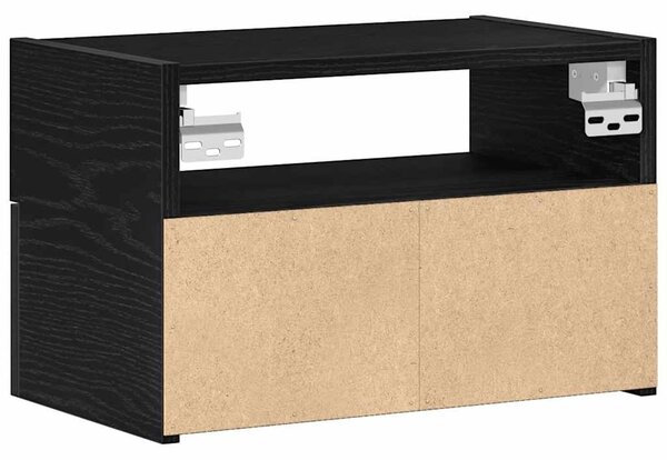 Fekete falra szerelhető éjjeliszekrény 45 x 26 x 28,5 cm