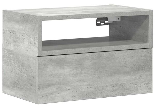 Betonszürke falra szerelhető éjjeliszekrény 45 x 26 x 28,5 cm