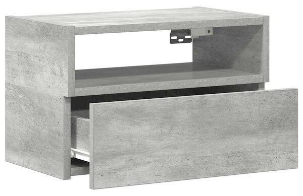 Betonszürke falra szerelhető éjjeliszekrény 45 x 26 x 28,5 cm