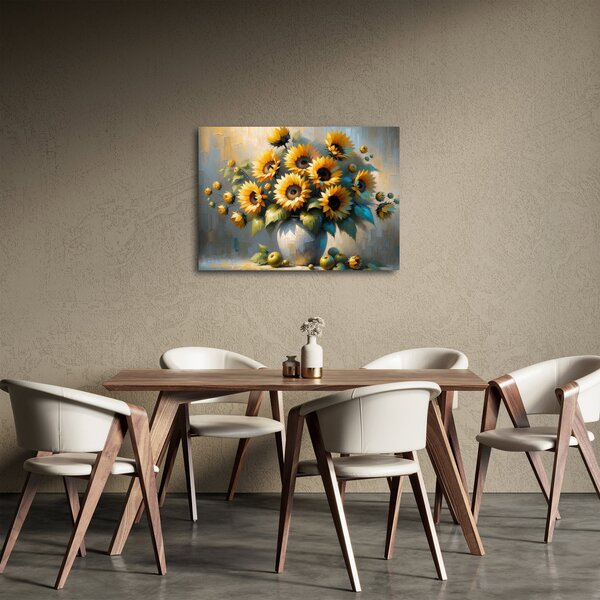 Kép – Napraforgós váza (70x50 cm)