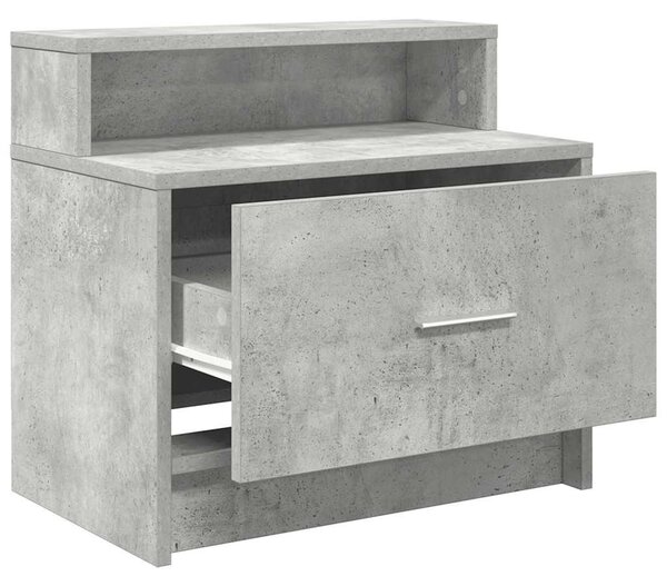 Betonszürke éjjeliszekrény fiókkal 51 x 31 x 47 cm